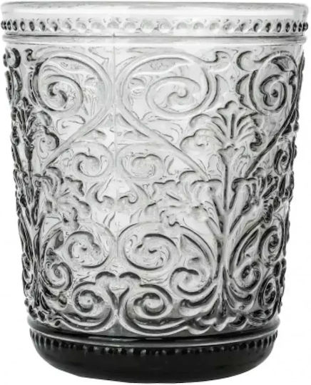 Cryspo Trio Tiero Set of Glasses Whiskey / Water / Cocktail/Drinking / Beer, μπίρας made of Glass in Gray Color 300ml 6pcs
