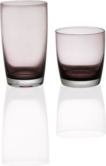 Cryspo Trio Irid Set of Glasses Whiskey made of Glass in Purple Color 6pcs