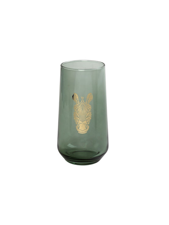Espiel Jungle Zebra Set Gläser Wasser aus Glas in Grün Farbe 470ml 6Stück