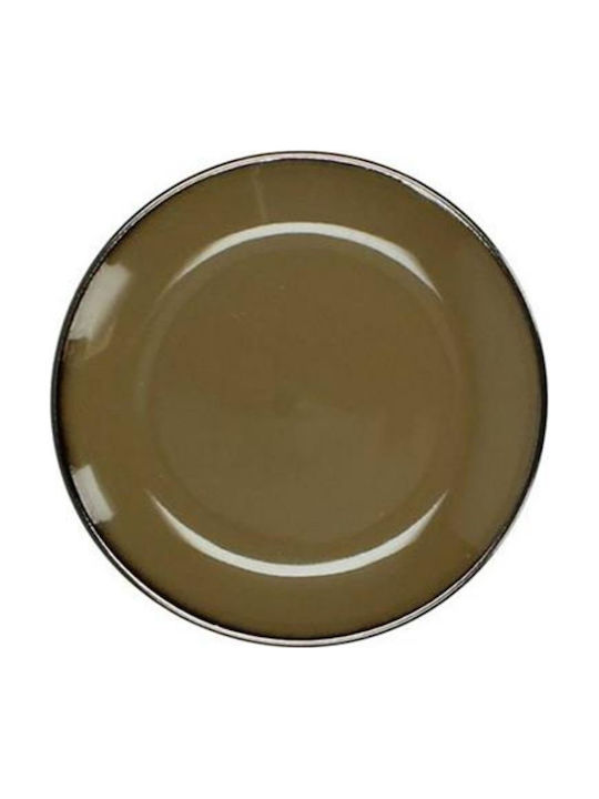 Zaros Πιάτο Ρηχό Κεραμικό Καφέ με Διάμετρο 19.5cm 4τμχ