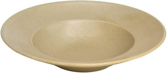 Espiel Terra Matt Pasta Serving Plate from Porcelain Beige with Diameter 27cm 6 Pieces
