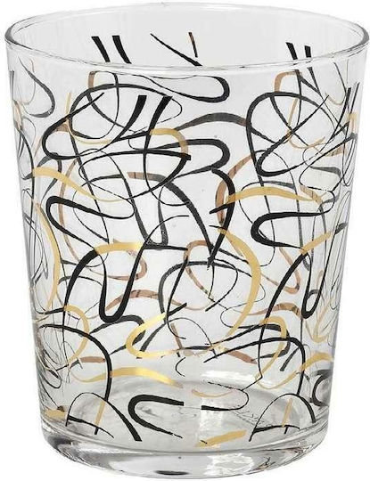 Espiel Lucia Set of Glasses Water made of Glass in Gold Color 380ml 6pcs