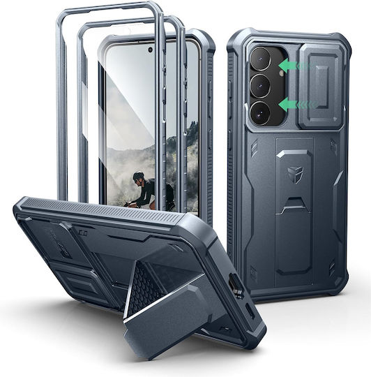 Dexnor Samsung Galaxy S25 Vollschutz Hülle Zwei Rahmen Blau