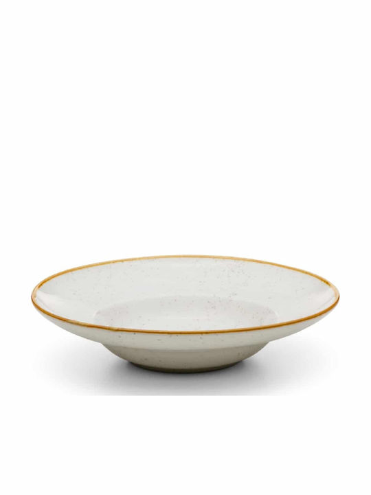 Yuk Plate Soup made of Porcelain Beige 27cm 6pcs