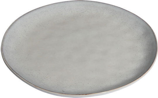 Estia Vignette Stoneware Πιάτο Ρηχό Κεραμικό Γκρι με Διάμετρο 21cm 6τμχ