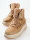 Stiefeletten Damen mit Pelz Beige