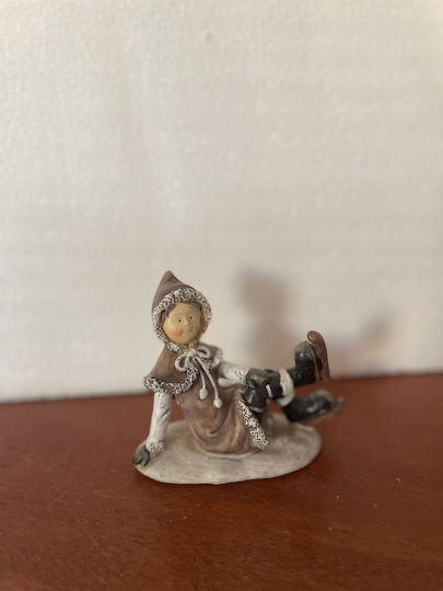 Weihnachtsfigur Mädchen Sitzende Schlittschuhe