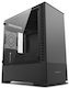 Power Train Gaming Midi Tower Κουτί Υπολογιστή με Πλαϊνό Παράθυρο Μαύρο