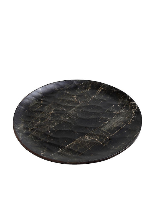 Espiel Black Wood Чиния Плитко от Меламин Черен с Диаметър 28см 6бр