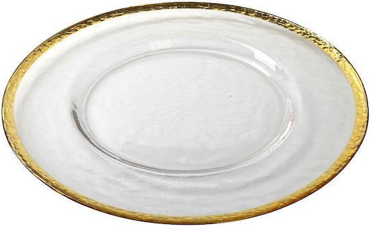 Espiel Presentation placemat Plate Shallow Glass Transparent with Diameter 33cm 4pcs