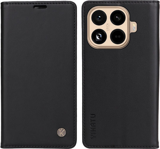 Yikatu Book Synthetic Leather / Silicone Black (Xiaomi 15T Pro)