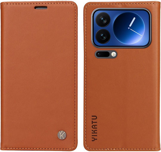 Yikatu Book Synthetic Leather / Silicone Brown (Xiaomi 17 Pro)