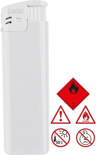 Macma Werbeatrikel Αναπτήρας Flamme in Weiß Farbe