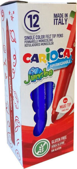 Carioca Μπλε Μαρκαδόροι Ζωγραφικής 6mm Χονδροί, Πλενόμενοι Σετ 12τμχ