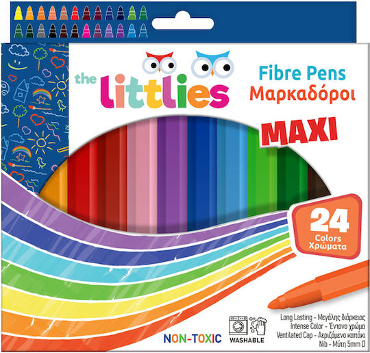 The Littlies Μαρκαδόροι Ζωγραφικής 5mm Χονδροί Σετ 24 χρώματα