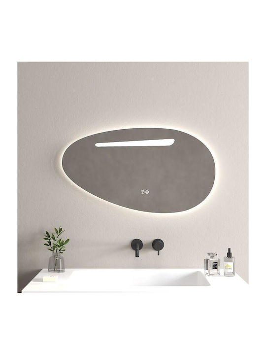 Inter Ceramic Oval Oglindă de Baie Lumini LED Atingere 90x90cm