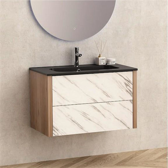 Inter Ceramic Шкаф със Мивка Д80xШ45.3xВ50см Черен