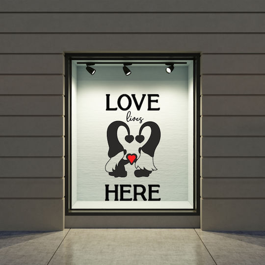 Αυτοκόλλητο Αγίου Βαλεντίνου Love Lives Here 60x120cm