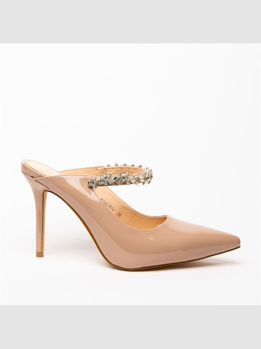 Mules with Heel in Pink Color