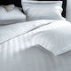 Sheet 295x300cm 100% Cotton 300tc Stripe 2cm Cotton Superb Line Set 6 Pieces Fabric 100% Cotton White Oem 5201847000757