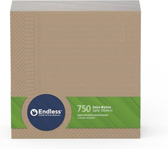 Endless Natural Napkin Kraft 1-Ply Beige 24x24cm 750pcs 1100240006
