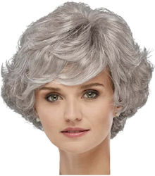 Women's Curly Gray Silver Highlights Synthetic High Quality Wig 11 Inches Women's Curly Gray Silver Highlights Synthetic High Quality Wig 11 Inches