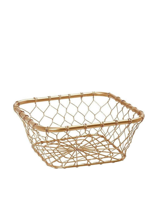 Espiel Coș decorativ Metalic Auriu 21x21x8.5buc
