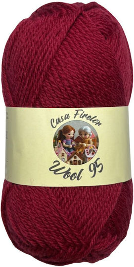 Fir De Tricotat Casa Firelor Lână 95 100% Lână 50 G – 95 M Fabricat În România – Culoare Burgundia