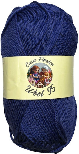 Fir De Tricotat Casa Firelor Din Lână 95 100% Lână 50 G – 95 M Fabricat În România – Culoare Indigo
