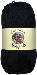Casa Firelor Knitting Yarn Wool 95 100% Wool 50 G – 95 M Made In Romania – Color Black