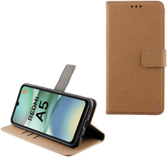 Volte-Tel Allure Magnet Book Piele artificială / Silicon Auriu (Redmi A5)