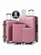 Quasar Valize de Călătorie Dure Powder Pink cu 4 roți Set 4buc