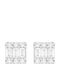 Metrongold Stud Earrings Made of 14K White Gold with Stones