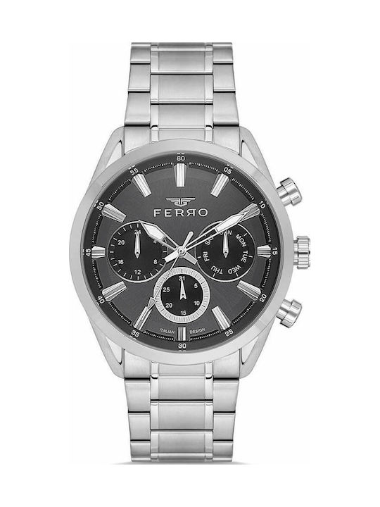 Ferro Men's Watch Battery with Silver Metal Bra...