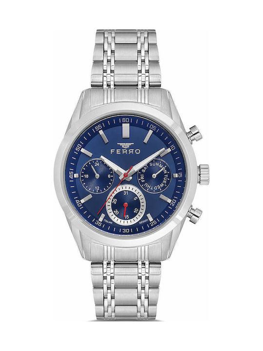 Ferro Men's Watch Battery with Silver Metal Bra...