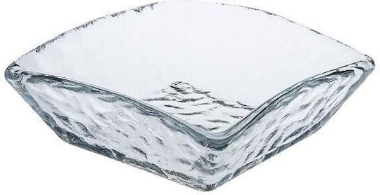 Espiel Rock Serving Bowl Square Glass Transparent 8.5cm