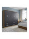 Șase uși Dulap de Haine Sonoma-anthracite 180x42x180cm
