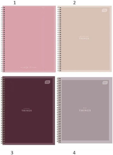 interDRUK Spiral Notebook Ruled 90 Sheets 3 Subjects 1pcs (Μiscellaneous colours)