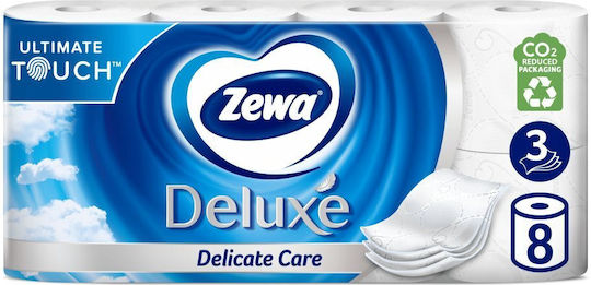 Zewa Delicate Care Χαρτί Υγείας 16 Ρολά 3 Φύλλων 8 Συσκευασίες