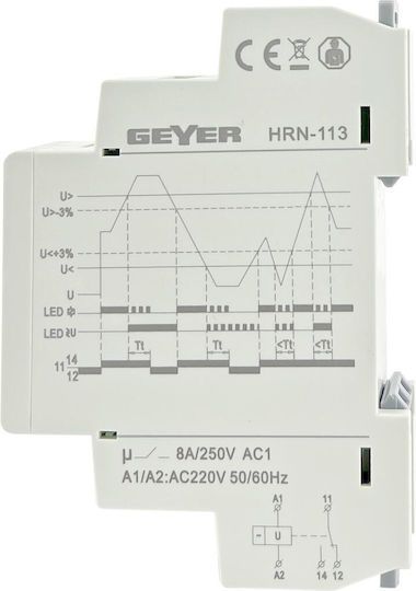 Geyer Еднофазен Напрежение Монитори HRN-113