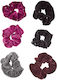 Velvet Hair Scrunchies Scattered Rhinestones