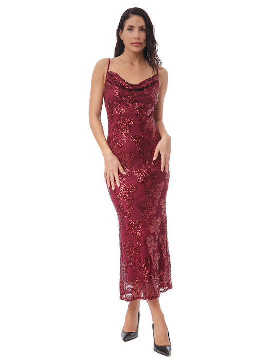 Sommer Midi Abendkleid Burgundisch