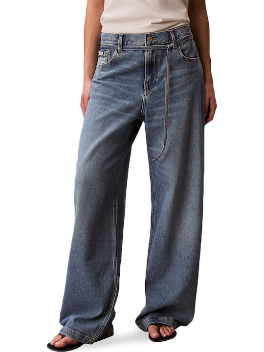 Niedrig tailliert Damenjeans in Weit geschnittener Linie Overnight Blue