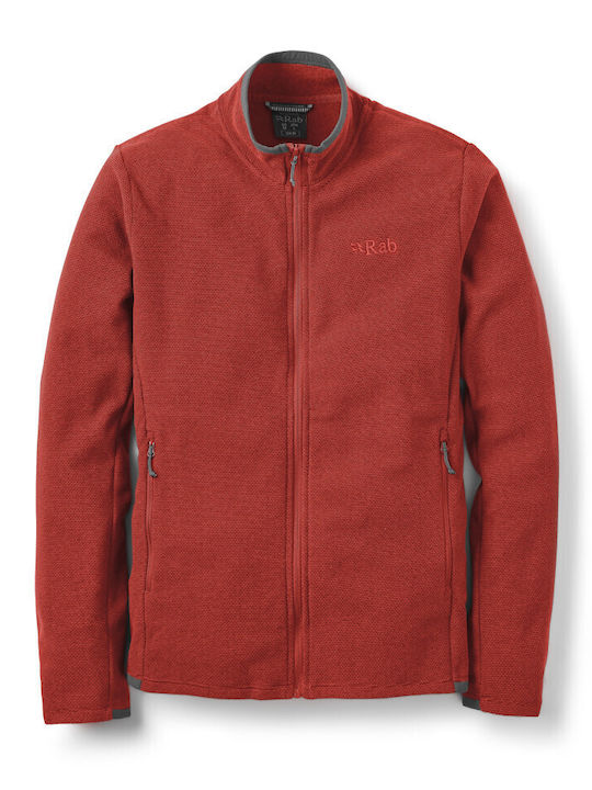 Men's Fleece Cardigan Tuscan Red