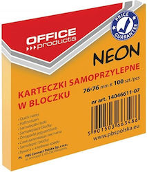 Αυτοκόλλητες Σημειωσεις Office Products Neon 76x76mm 100τμχ Πορτοκαλί 14046611-07