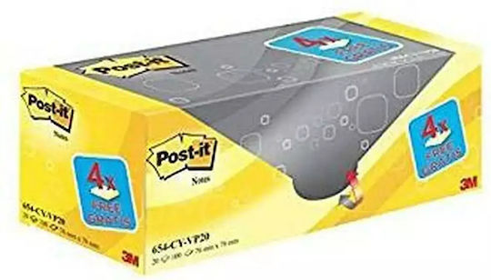 Post-it Sticky Note Pads in Cube Yellow 7.6x7.6cm Set of 20pcs