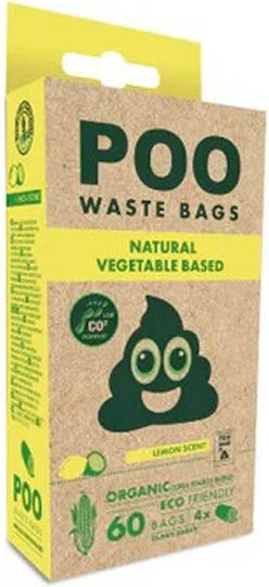 M-Pets Dog Waste Bags Yellow 4 Rolls of 60pcs