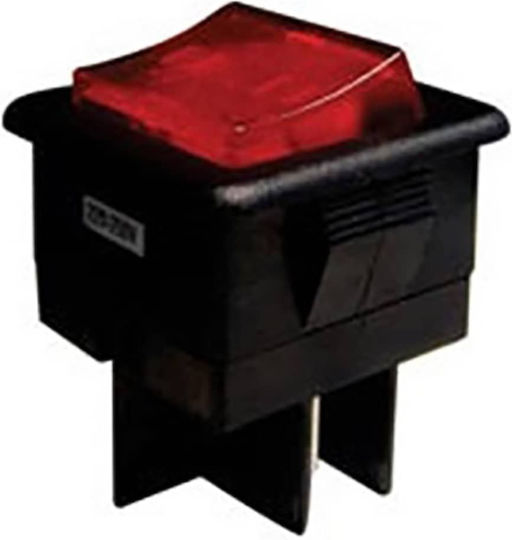 Rocker Large Switch 4p Light On-Off 10A/250V Red Square R13-105 Sci Pieces 10 01.086.0016