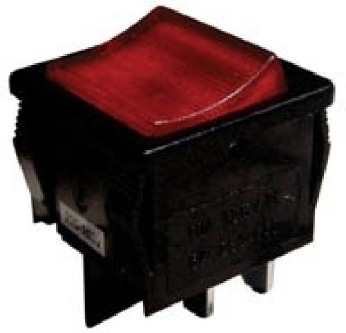 Rocker Large Switch 4p Lamp On-Off 6A/250V Red R13-33b-02 Sci Pieces 10 01.086.0058