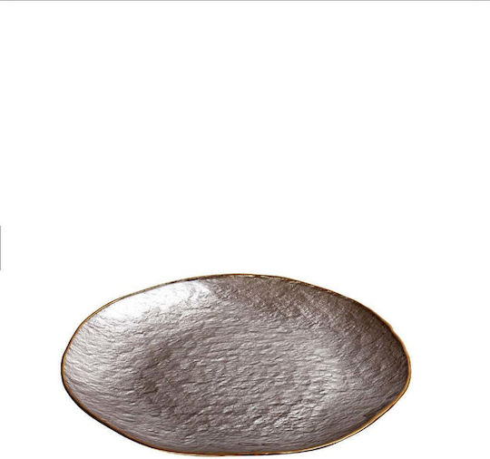 Espiel Servierplatte Glas Silber 1Stück